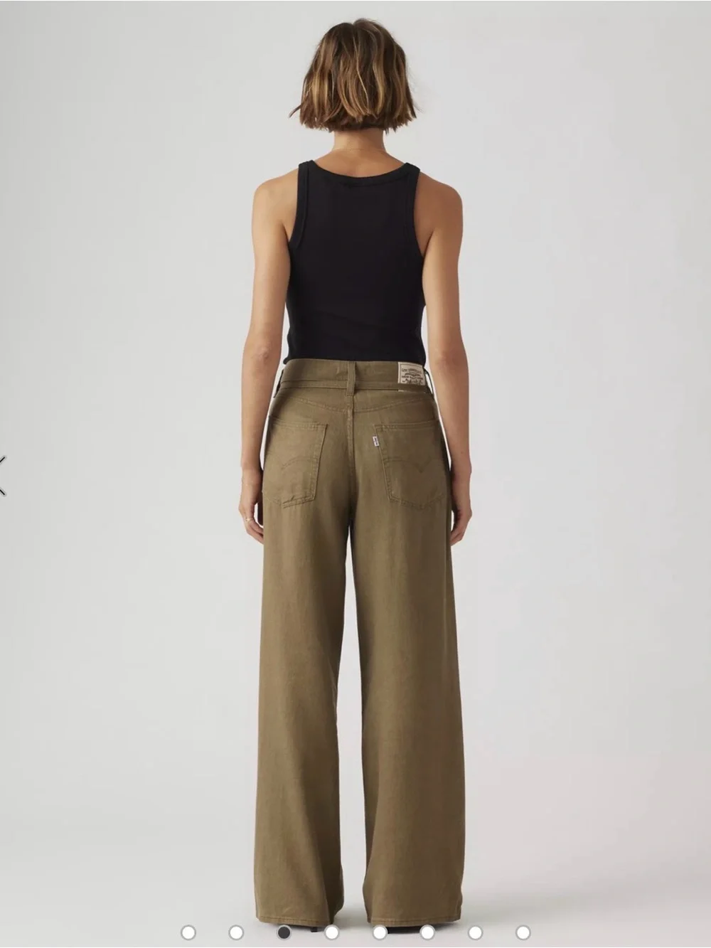 Levi’s XL Straight Lightweight Linen Wide Leg Olive Green Pants 30 NWT - Picture 2 of 9
